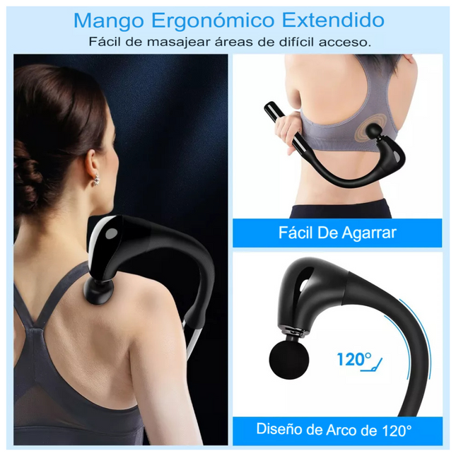 RelaxaFit Pistola Masajeadora Curva